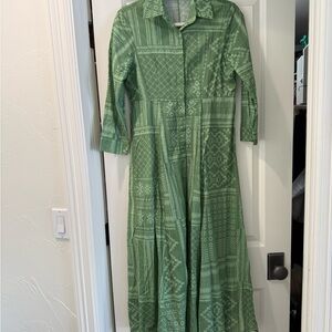 Elegant Green Patterned Dress